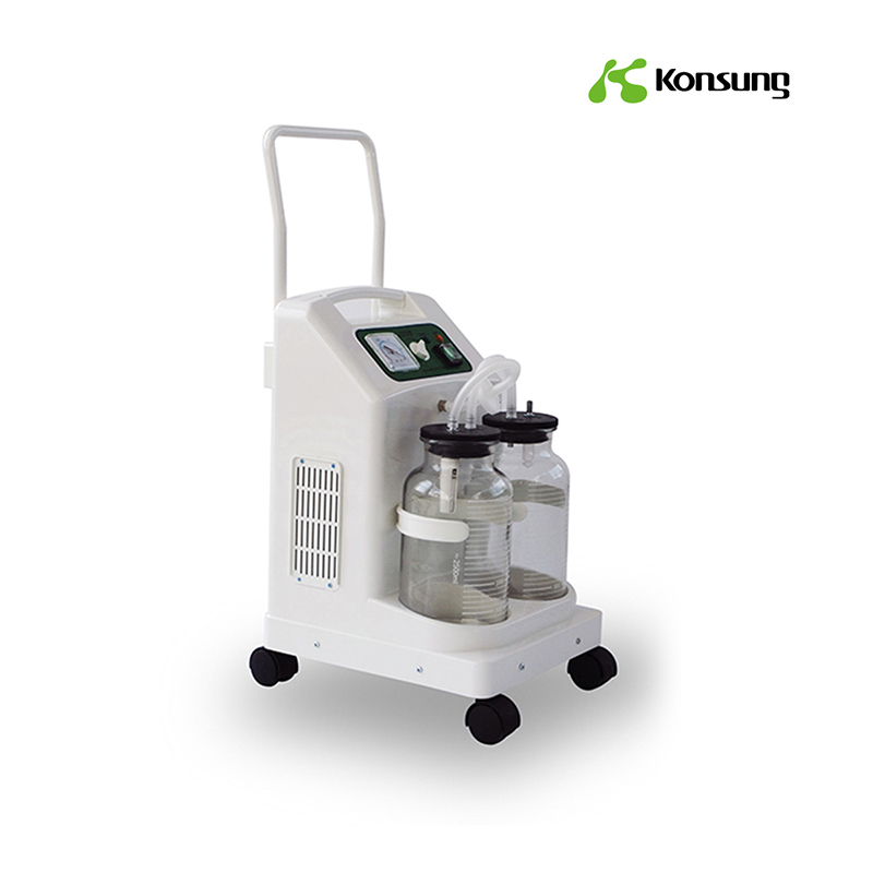 Quality Inspection for Manual Ambulance Suction Aspirator - 20L mobile suction machine high duty with caster and pedal switch suitable for surgical use – Konsung