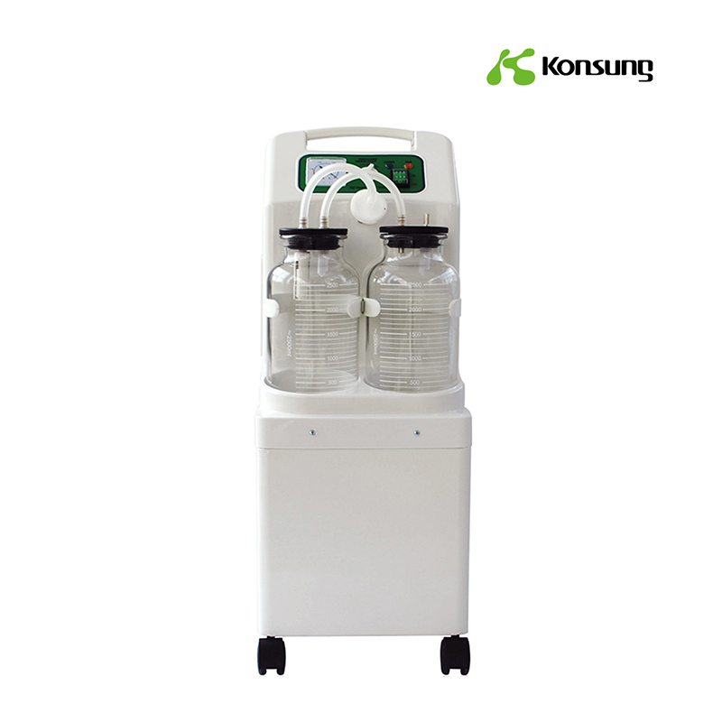 Wholesale Discount Manual Ambulance Suction Device - 30L mobile suction machine with universal caster and pedal switch suitable for surgical use – Konsung