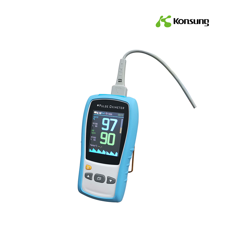 Handheld pulse oximeter CE&FDA spo2 hr temp suitable for nurse