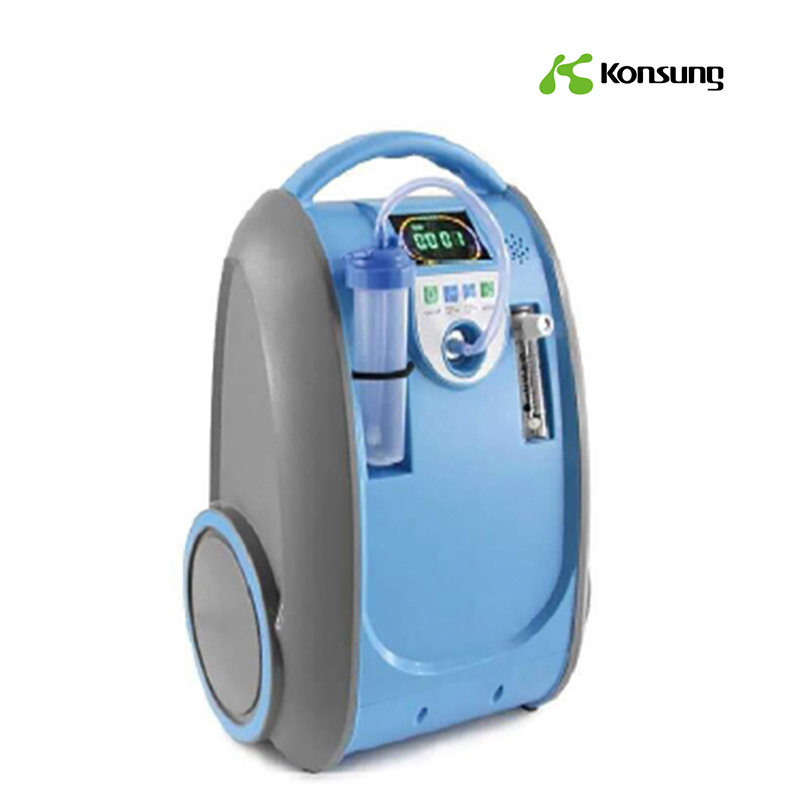 Cheap price China High Purity Oxygen Concentrator - Portable oxygen concentrator 1-5L with lithium battery and carrage bag KSM-5 – Konsung