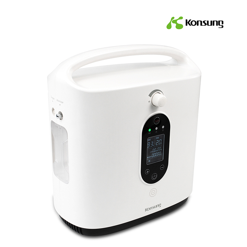 High definition 5l Family Health Oxygen Equipment - Portable oxygen concentrator 1-5L with nebulizer and purity alarm lithium battery KSM-1 – Konsung
